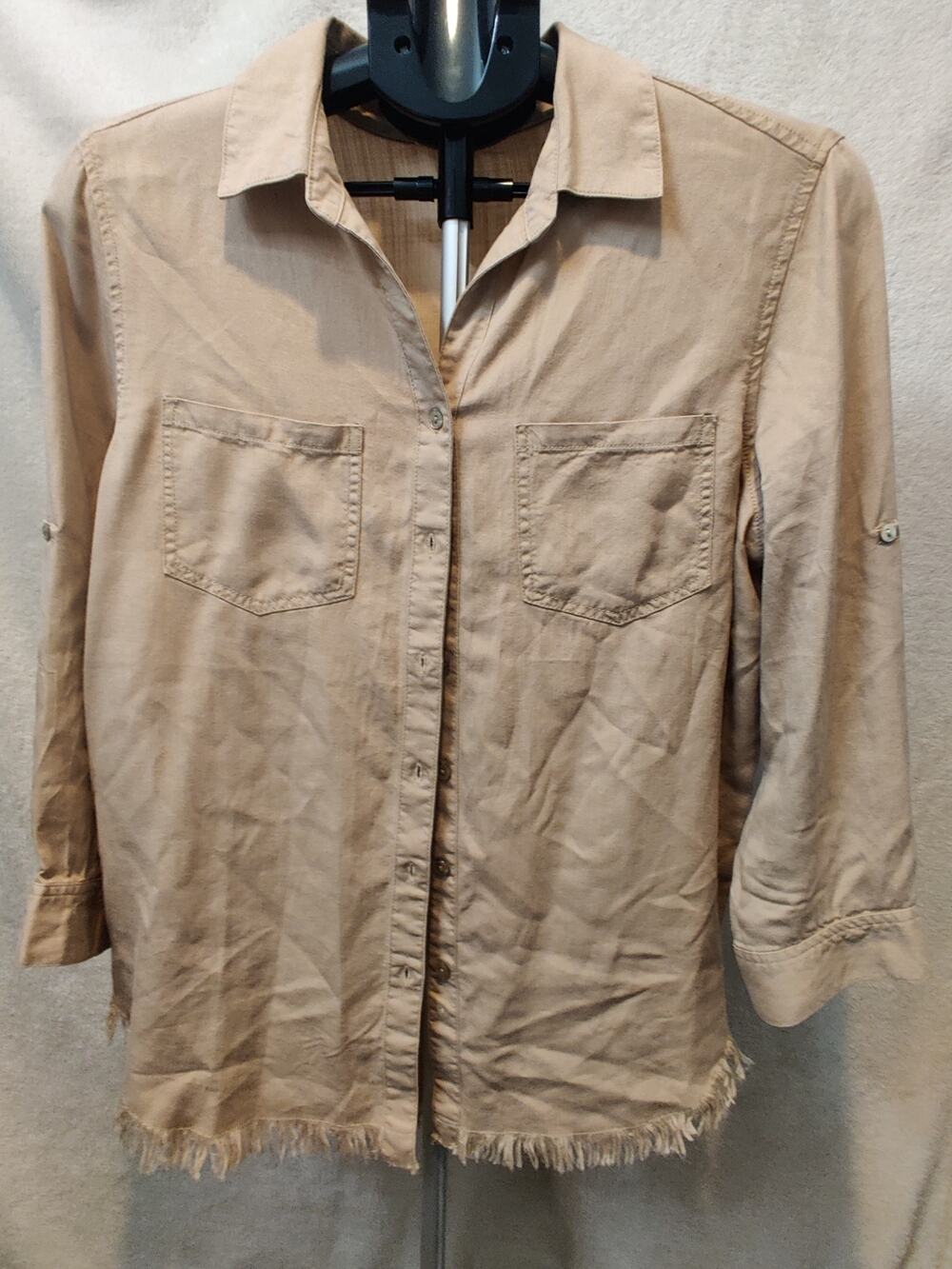 Vintage Hester & Orchard Shirt Women's Size Small Western Fringe 3/4 Sleeves